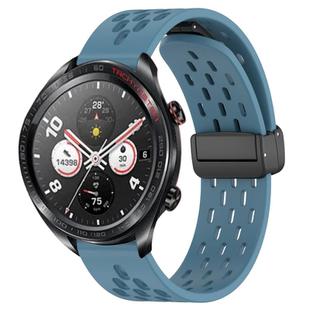 For Honor Watch Dream 22mm Folding Magnetic Clasp Silicone Watch Band(Blue)