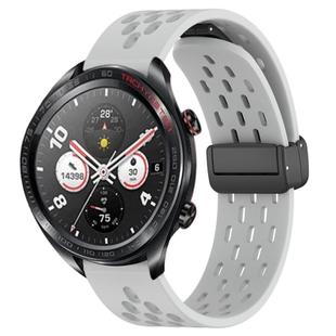 For Honor Watch Dream 22mm Folding Magnetic Clasp Silicone Watch Band(Light Grey)