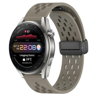For Huawei Watch 3 Pro New 22mm Folding Magnetic Clasp Silicone Watch Band(Space Ash)