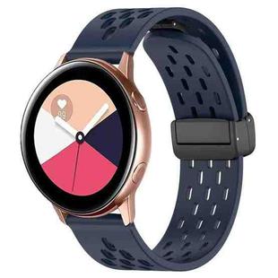 For Samsung Galaxy Watch Active 20mm Folding Magnetic Clasp Silicone Watch Band(Midnight Blue)