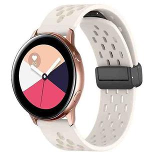 For Samsung Galaxy Watch Active 20mm Folding Magnetic Clasp Silicone Watch Band(Starlight Color)