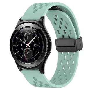 For Samsung Gear S2 Classic 20mm Folding Magnetic Clasp Silicone Watch Band(Teal)