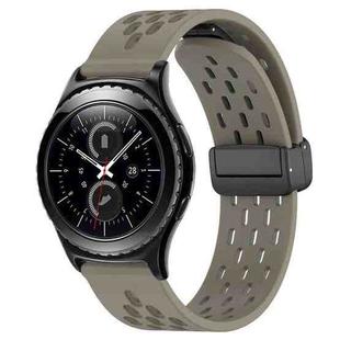 For Samsung Gear S2 Classic 20mm Folding Magnetic Clasp Silicone Watch Band(Space Grey)