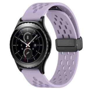 For Samsung Gear S2 Classic 20mm Folding Magnetic Clasp Silicone Watch Band(Purple)