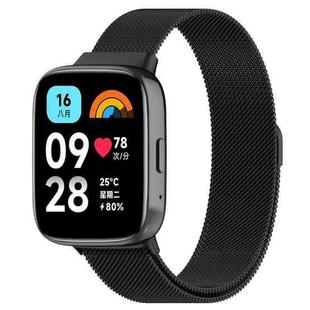 For Redmi Watch 3 Active Milan Magnetic Steel Mesh Watch Band(Black)