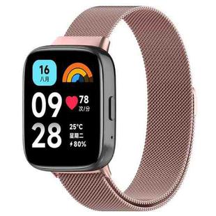 For Redmi Watch 3 Active Milan Magnetic Steel Mesh Watch Band(Pink)