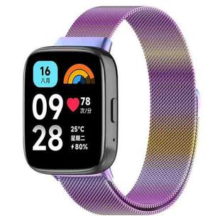 For Redmi Watch 3 Active Milan Magnetic Steel Mesh Watch Band(Colorful)