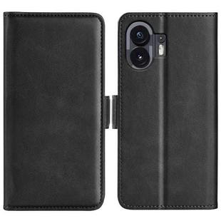 For Nothing Phone 2 Dual-side Magnetic Buckle Horizontal Flip Leather Phone Case(Black)