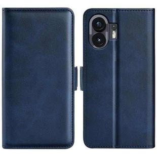 For Nothing Phone 2 Dual-side Magnetic Buckle Horizontal Flip Leather Phone Case(Dark Blue)