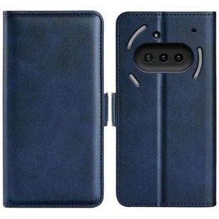 For Nothing Phone 3a Dual-side Magnetic Buckle Horizontal Flip Leather Phone Case(Dark Blue)