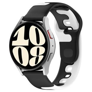For GarminMove Trend 20mm Double Color Silicone Watch Band(Black+White)