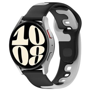 For GarminMove Trend 20mm Double Color Silicone Watch Band(Black+Grey)