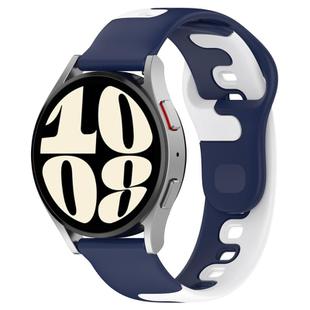 For GarminMove Trend 20mm Double Color Silicone Watch Band(Blue+White)