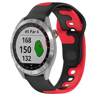 For Garmin Approach S40 20mm Double Color Silicone Watch Band(Black+Red)