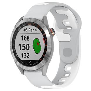 For Garmin Approach S40 20mm Double Color Silicone Watch Band(Grey+White)