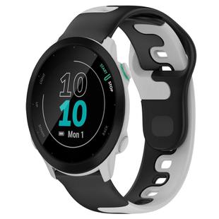 For Garmin Forerunner 55 20mm Double Color Silicone Watch Band(Black+Grey)
