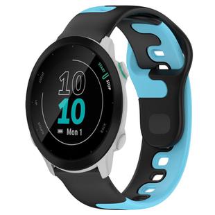 For Garmin Forerunner 55 20mm Double Color Silicone Watch Band(Black+Blue)