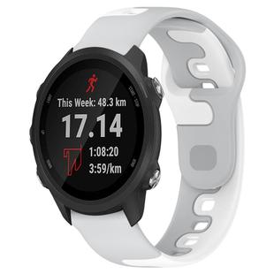 For Garmin Forerunner 245 20mm Double Color Silicone Watch Band(Grey+White)