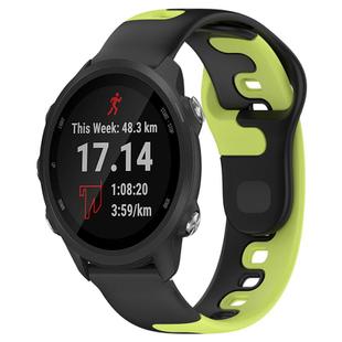 For Garmin Forerunner 245 Music 20mm Double Color Silicone Watch Band(Black+Green)