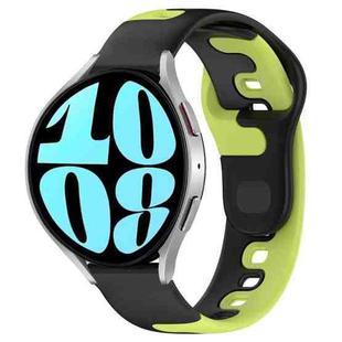 For Samsung Galaxy Watch 6 44mm 20mm Double Color Silicone Watch Band(Black+Green)
