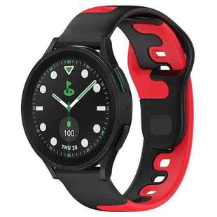 For Samsung Galaxy watch 5 Golf Edition 20mm Double Color Silicone Watch Band(Black+Red)