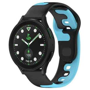 For Samsung Galaxy watch 5 Golf Edition 20mm Double Color Silicone Watch Band(Black+Blue)