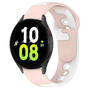 For Samsung Galaxy Watch 5  44mm 20mm Double Color Silicone Watch Band(Pink+White)