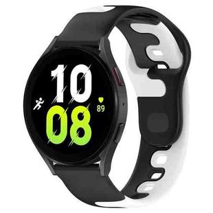 For Samsung Galaxy Watch 5  44mm 20mm Double Color Silicone Watch Band(Black+White)