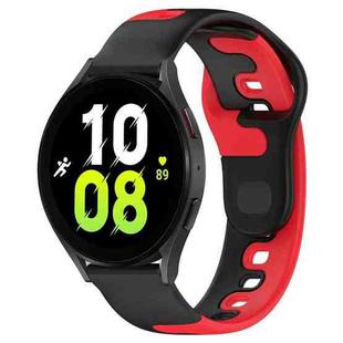 For Samsung Galaxy Watch 5  44mm 20mm Double Color Silicone Watch Band(Black+Red)