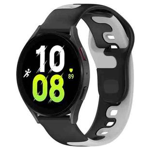 For Samsung Galaxy Watch 5  44mm 20mm Double Color Silicone Watch Band(Black+Grey)