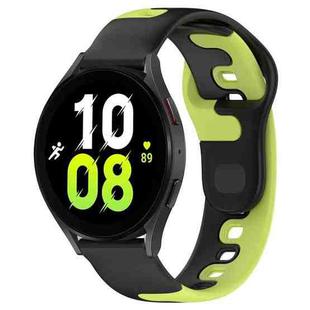 For Samsung Galaxy Watch 5  44mm 20mm Double Color Silicone Watch Band(Black+Green)