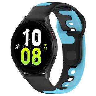 For Samsung Galaxy Watch 5  40mm 20mm Double Color Silicone Watch Band(Black+Blue)