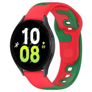 For Samsung Galaxy Watch 5  40mm 20mm Double Color Silicone Watch Band(Red+Green)
