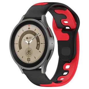 For Samsung Galaxy Watch 5 Pro  45mm 20mm Double Color Silicone Watch Band(Black+Red)