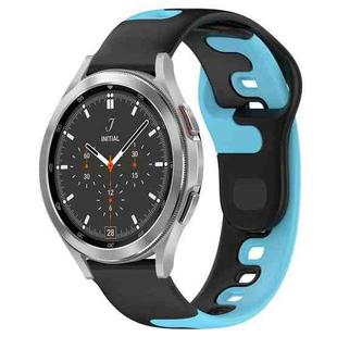 For Samsung  Galaxy Watch 4 Classic 42mm 20mm Double Color Silicone Watch Band(Black+Blue)