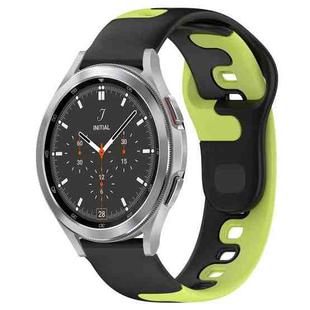 For Samsung  Galaxy Watch 4 Classic 42mm 20mm Double Color Silicone Watch Band(Black+Green)