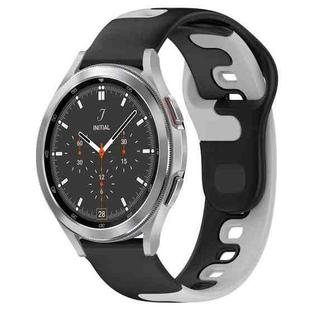For Samsung  Galaxy Watch 4 Classic 46mm 20mm Double Color Silicone Watch Band(Black+Grey)