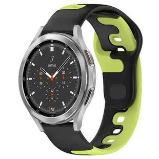 For Samsung  Galaxy Watch 4 Classic 46mm 20mm Double Color Silicone Watch Band(Black+Green)