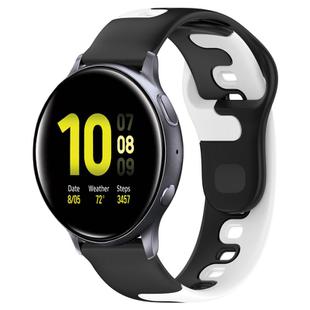For Samsung Galaxy Watch Active 2 40mm 20mm Double Color Silicone Watch Band(Black+White)