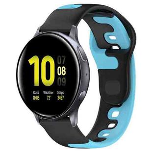 For Samsung Galaxy Watch Active 2 40mm 20mm Double Color Silicone Watch Band(Black+Blue)