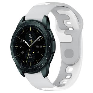 For Samsung Galaxy Watch 42mm 20mm Double Color Silicone Watch Band(Grey+White)