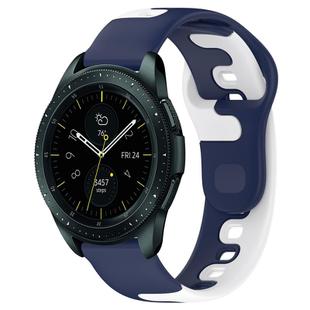 For Samsung Galaxy Watch 42mm 20mm Double Color Silicone Watch Band(Blue+White)