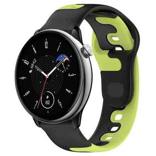 For Amazfit GTR Mini 20mm Double Color Silicone Watch Band(Black+Green)