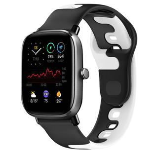 For Amazfit GTS 2 Mini 20mm Double Color Silicone Watch Band(Black+White)