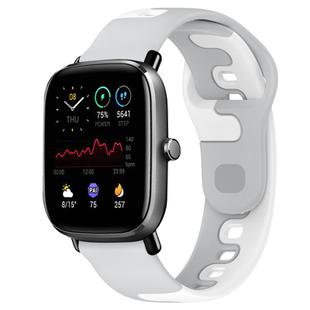 For Amazfit GTS 2 Mini 20mm Double Color Silicone Watch Band(Grey+White)