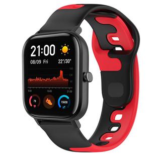 For Amazfit GTS 20mm Double Color Silicone Watch Band(Black+Red)