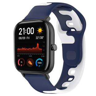 For Amazfit GTS 20mm Double Color Silicone Watch Band(Blue+White)