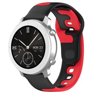 For Amazfit Pop 20mm Double Color Silicone Watch Band(Black+Red)