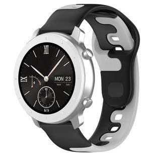 For Amazfit Pop 20mm Double Color Silicone Watch Band(Black+Grey)