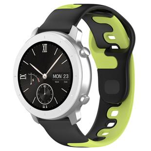 For Amazfit Pop 20mm Double Color Silicone Watch Band(Black+Green)